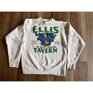 Vintage The Sweatshirt Company Sweatshirt Mens Small White Ellis‎ Tavern Beer